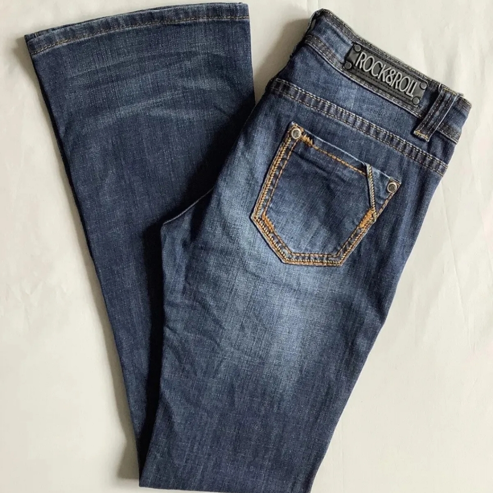 Rock & Roll Cowgirl Jeans Womens Size 28X34 (31X32) Rival Low Rise Bootcut Denim